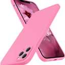 SURPHY Design for iPhone 11 Pro Max Case with Camera Protection, Straight Edge Design Liquid Silicone Slim Case, Pink