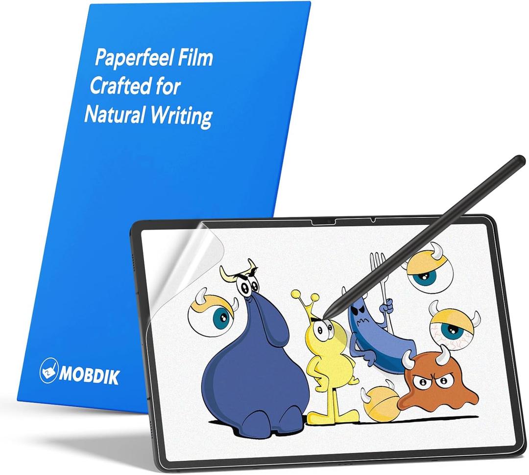 MOBDIK 2 PACK Paper Screen Protector Compatible with Samsung Galaxy Tab S11 / S10 Lite / S10 FE / S9 / S9 FE / S8 / S7 11 inch, Anti Glare, Touch Sensitivity, with Easy Installation Kit, Like Writing on Paper