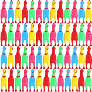 Honoson 50 Pcs Rubber Chickens Squeak Screaming Chicken Novelty Bulk Dog Toys for Pets Dogs Adults, 6.3 Inch(Multi Colors)