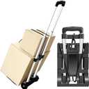 Aluminum Folding Hand Trucks, Small Folding Hand Truck Dolly with 2 Wheels, Collapsible Cart Portable Dolly, Lightweight Travel Hand Truck/Heavy Duty Moving Dolly for Airport Travel Moving Use
