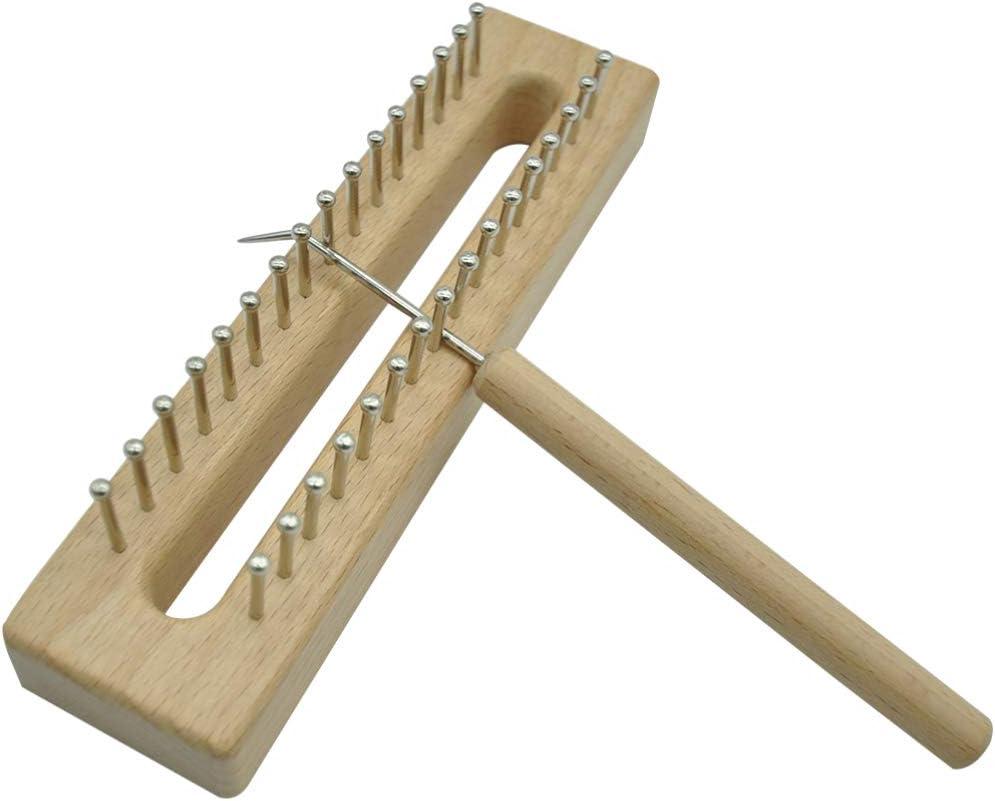 EXCEART Solid Beech Wood Knitting Loom with Crochet Hook Lightweight Scarf Loom Kit for Easy DIY Scarf Weaving and Handcraft
