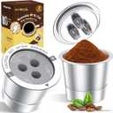 Ninja Reusable Coffee Pod: VIVI SKY Upgraded Stainless Steel Refillable Ninja K Cups - 3 Holes Coffee Filters For Ninja Coffee Maker CFP201 CFP301 CFP305 CFP307 CFP400 CFP300 (2 Pack)