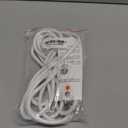 16/3 Indoor Extension Cord 12 FT, White Extension Cord Flexible & Durable, 3 Prong Power Cable, Suitable for Home and Office, 13 Amp 1625 Watt 125VAC 16AWG, ETL Listed