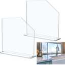 Vesici 2 Pcs Clear Acrylic Sink Splash Guard Freestanding Panel Barrier with Easy Reach Cutaway Kitchen Guard Protective Splatter Barrier for Home Hospital(15.75" Length, 16" Height, 4.5" Base)