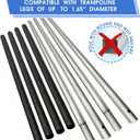 2 Sets Large Universal Trampoline Net Pole Replacement with Foam Sleeve, Enclosure Poles Kit with Clamp and Screws, Fix Bent/Broken Trampoline Fit for 10Ft-16Ft