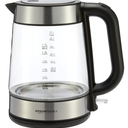 Basics Electric Kettle with Glass Carafe for Tea and Coffee, Fast Boiling, Auto ShutOff, BoilDry Protection, Temperature Control, Removable Filter, 1 Liter, 1500W, BPAFree