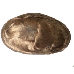 0.06-0.08mm Skin Men Toupee Hair Replacement Col#22R Remy Hair,8 * 10inch,#22R