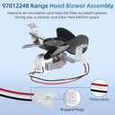 S97012248 97012248 Range Hood Fan Motor BP17 Replacement Part fit for B-roan Nu-Tone 40000 & 42000 Series and Ken-More Stoves by Fetechmate Replace 99080492 97005161 99080533 99080410 99080363