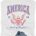 Women's Here for The Boom Tanks Tops 4th of July Shirts Graphic Tee Patriotic Independence Day Sleeveless Shirt (Large, White)