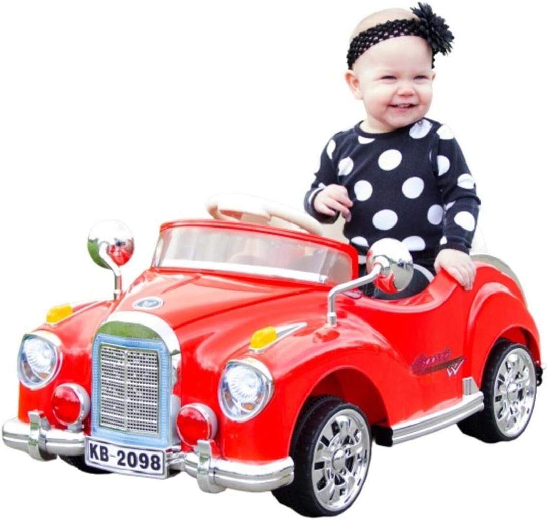 Kids Ride on Car with Remote - Classic Toddler Car for Kids Ages 3-6 - 6V Battery-Powered Ride on with Lights and AUX Port by Lil' Rider (Red)