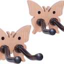 2-Pack Adjustable Butterfly-Shaped Guitar & Bass Hanger - Wooden Wall Mount | Durable, Stylish, and Universal Fit