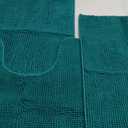 Bathroom Rugs Sets 3 Piece Non Slip,Bath Rugs with PVC Backing Bath Carpet,Bathroom Rug Washable,Absorbent,Plush Carpet Mats,Bath Mats for Bedroom, Kitchen,Tub,Home Decor (Turquoise) (16x24"+20x20"U shape+20x32")