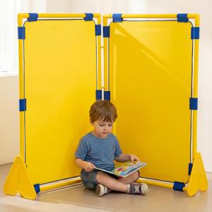 2 Pack Play Panel - Classroom Dividers for Room Separation, Versatile Dividers for Kids & Learning Spaces, Easy-Assemble Room Divider for Class (Yellow)