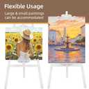 Falling in Art Easel Stand for Painting, Adjustable Wooden Easels for Painting Canvas Up to 42", Folding Art Easel for Drawing, Wedding Sign and Poster, Suitable for Kids and Adults(White)