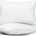 King Size Pillows Set of 2, Soft Fluffy and Supportive Hotel Collection Pillows 2 Pack for Side and Back Sleeper, Filled with Down Alternative Microfiber (White)