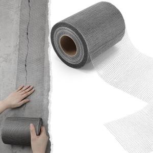 150 ft x 6 Inch Cement Board Joint Tape Self Adhesive Durable Gray Fiberglass Mesh Drywall Mesh Repair Tape for Cement Board Joints Repairing, Sealing and Strengthening