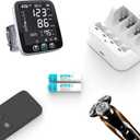 Rechargeable AAA Lithium 1.5V Batteries - Full-Recharged 4 Pack with 2H Ultra Fast Charger for Household Office Devices, Long-Lasting High-Capacity 1100mWh, Cycle Times up to 1300x, Constant Output