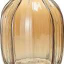 Large Amber Glass Vase for Flowers Ribbed Tall Gold Floor Vase 8.0" Decorative Vases for Home Table Centerpieces Flowers Decor and Farmhouse(Brown 8.0in)