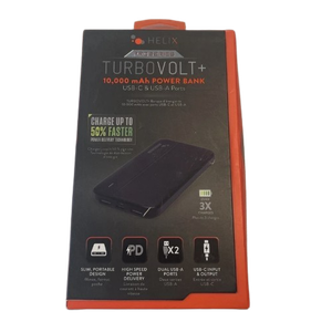 Helix Turbo Volt + 10,000 mAh Power Bank USB C & USB A Ports