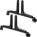 Room Divider Screen Holder, Thickened Aluminum Alloy Room Divider Feet Movable Wheel Privacy Screen Protector Holder for Bedroom Bathroom Office (Black)