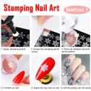 5pcs Nail Stamp with Nail Stamper and Scraper, Heart Geometry Nail Stamping Plates Nail Art Stamp French Tip Stamps Tool Nail Stencils Template for DIY Nail Art Accessories