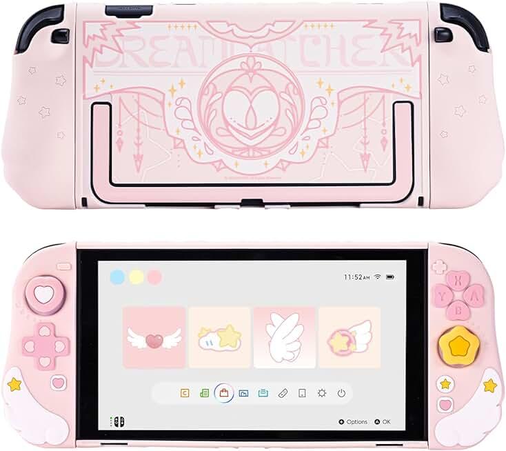 GeekShare Protective Case Set Compatible with switch 2, PC Back Plate with Silicone Joysticks Covers, Includes 2 Thumb Grips, Waterproof Protection - Star Wing Series