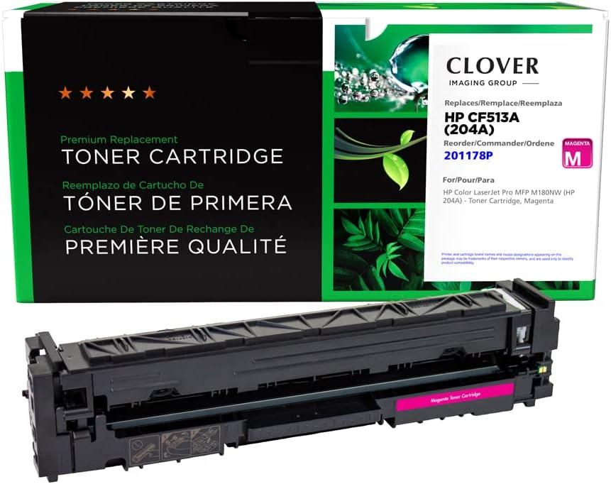 Clover Remanufactured Toner Cartridge Replacement for HP CF513A (HP 204A) | Magenta (900)