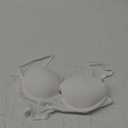 Women's Low Back Bra Push Up Deep V Backless Bra Lace Underwire Convertible Bra White 32A