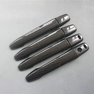 ZiWen Sport Style Carbon Fiber Print Door Handle Cover Trim for Mitsubishi Lancer Evolution X Outlander Sport ASX (with Keyless Holes)