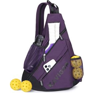 KAVIGOR 2025 Pickleball Sling Bag, Convertible Ultra-Light Backpack with Skin-Soft Fabric & Wet/Dry Pocket, Fits 4 Paddles + Gear