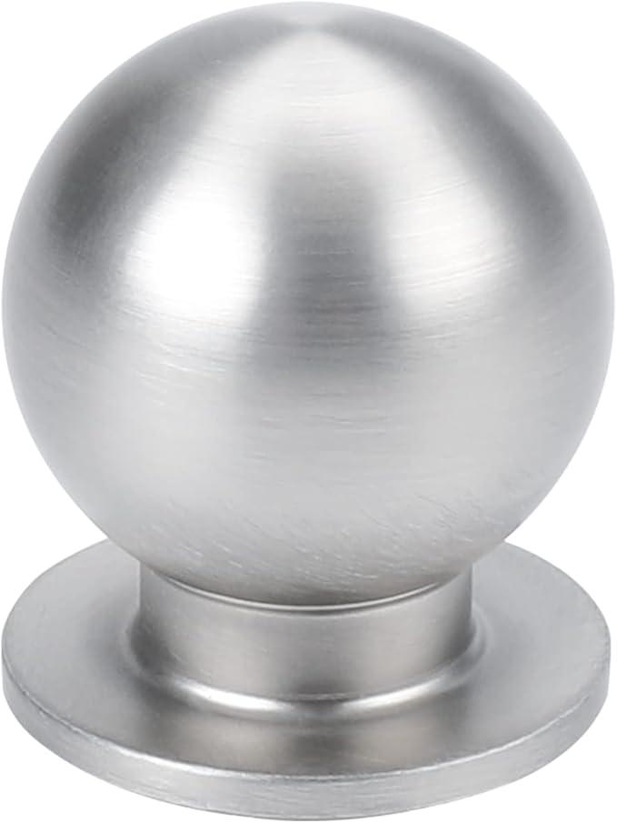 Haliwu  10 Pack Champagne Bronze Cabinet Knobs Kitchen Cabinet Knobs Round Drawer Pulls for Bathroom Kitchen Bedroom (Brushed Nickel Round)