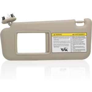 Driver Left Side Sun Visor Compatible with Toyota RAV4 2006 2007 2008 2009 2010 2011 2012 2013 with Light Replace 74320-42501-A1 Beige