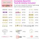 Redtwo 3mm 45000pcs Glass Seed Beads Kit, 7 Boxes 144 Colors Small Beads for Bracelets, Friendship Bracelet Kit with Charms and Letters (colored)