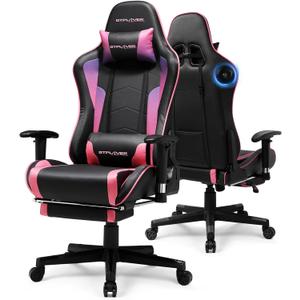 GTPLAYER Gaming Chair,Gamer Chair with Bluetooth and Adjustable Backrest,Seat Height Adjustable Computer Chairs with 3D Armrests,Video Game Chair with Footrest Speakers (Colourful)