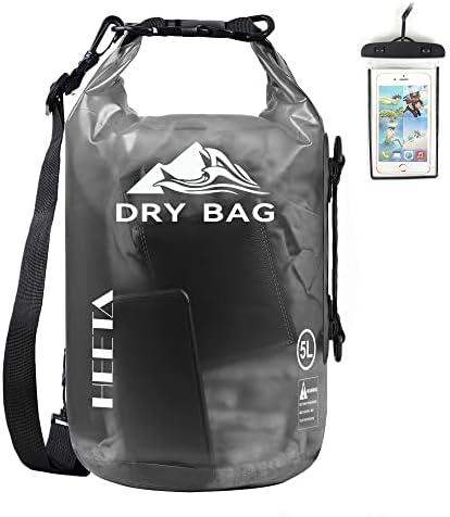 HEETA Dry Bag Waterproof for Women Men, 5L/10L/20L/30L/40L Roll Top Lightweight Dry Storage Bag Backpack with Phone Case for Travel Swimming Boating Kayaking Paddle Board Camping Beach Accessories