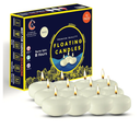 Candle Charisma Ivory Floating Candles 3 Inch (Set of 12) – 8-Hour Dripless, Smokeless Burn with Natural Flickering Flame – Perfect for Weddings, Centerpieces, Pool Nights & Special Events