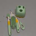 3 in 1 Baby Silicone Bottle Brush Set, Multipurpose Bottle Cleaner, Bottle Brush with Storage Holder, Food Grade Silicone, Effortless Scrubbing, Baby Bottle Cleaning Brush (Green)