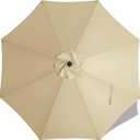 MASTERCANOPY Patio Umbrella 9 ft Replacement Canopy for 8 Ribs-Beige Canopy Only