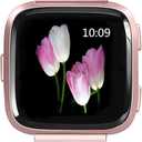 Bands Compatible with Fitbit Versa 2/Versa Lite/Versa, Women Replacement Metal Rhinestone Bling Bracelet Wristband, Rose Gold