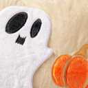 DN DECONATION Halloween Decorations Ghosts Pillow Covers 18x18 Set of 2, Ghost and Pumpkin Decor Halloween Throw Pillow Cover, Cute Soft Decorative Couch Sofa Pillows Cases Home Decor - Beige & Velvet