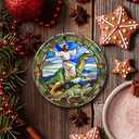 3 x 2025 Christmas Ornament – Funny Jesus Riding Dinosaur Xmas Tree Decoration, Religious Humor Holiday Ornament Gift