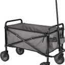 Amazon Basics Collapsible Heavy Duty Utility Wagon for Outdoor Sports, Camping, Garden, and Shopping, 265 Pounds Capacity, 27.6 x 40.9 x 20 inches, Gray