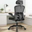 FelixKing Office Chair Ergonomic Desk Chair with Headrest, High Back Computer with Adjustable Lumbar Support and Wheels,Executive Swivel Comfy with flip-up Armrests for Home Office (Black)