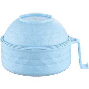 Microwave Ramen Bowl, Microwave Ramen Cooker, Mixing Salad Rice Pasta Fruit Instant Noodles Soup Food Kitchen Plastic Plates Bowls with Lid Set College Dorm Room Essentials