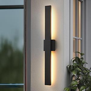 Black Long Outdoor Wall Lights Modern Exterior Lighting Fixtures 31.5 Inch Outdoor Wall Sconce LED 3000K IP65 Waterproof Wall Mount Outside Lights for House Garage Front Door Patio 1Pack