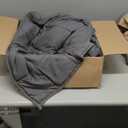 Weighted Blanket for Adults- Dark Grey, 48"x72", 15lbs, Twin Full Size Heavy Throw Blanket, Cooling, Breathable, Microfiber with Glass Beads, Big, Washable, All-Season