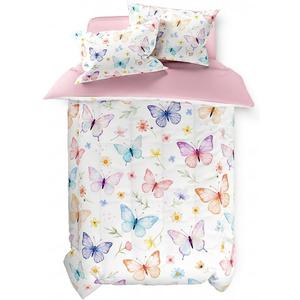 SANDJEST Butterfly Duvet Cover Sets Twin Size for Kids Girls, Include 1 Polyester Comforter Cover 68x86 Inches and 1 Pillowcase 20x26 Inches, Comforter Not Included, Gift for Christmas Birthday