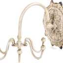 NIKKY HOME Wall Mounted Hooks Jewelry Organizer Rustic Hanging Vintage Decorative Shabby Chic Jewelry Storage Display Hanger for Necklace, Earrings, Rings, Belt, Hat, Gift for Women Girl Lady, white