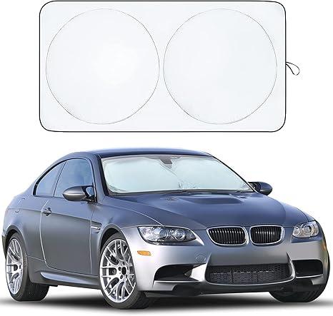 EcoNour Car Windshield Sunshade | Blocks 99% Heat & Keeps Interior Cool | Universal Fits Cars, SUVs, Trucks | Automotive Sun Screen, Visor & Car Accessories for Summer | Medium (64x32 Inches) Medium