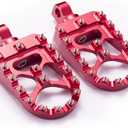 Hopider CNC Wide Foot Pegs 360 Roating MX Chopper Bobber Style for harley Dyna Sportster Fatboy Iron 883,Red